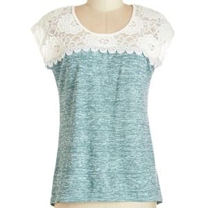 NWOT. Soft tee with lace on top