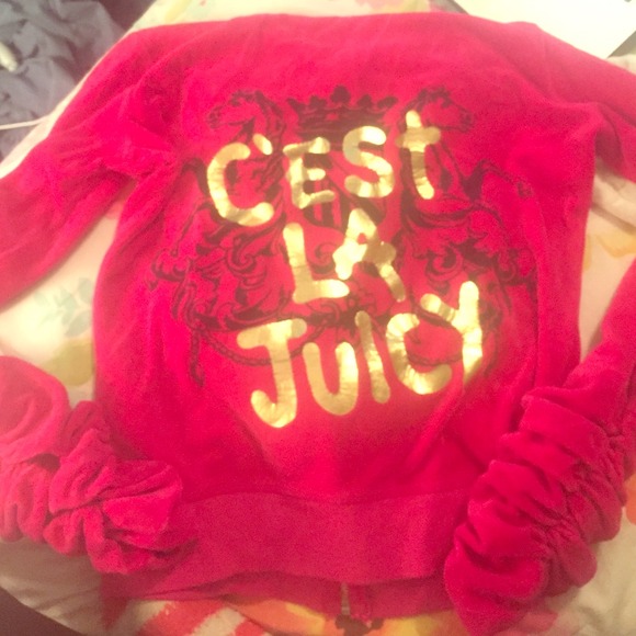 Juicy couture velour track jacket bright pink - Picture 1 of 3