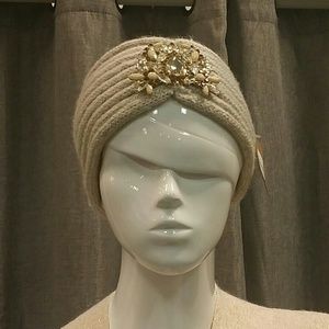 Warm Tan Color Headband with cute crystals.