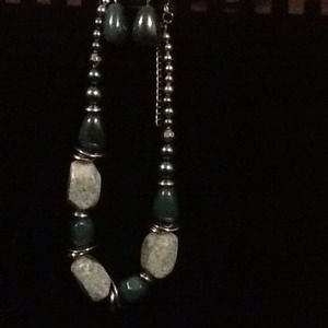 Turquoise earring and necklace set.