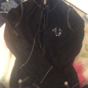 True religion classic zip up hoodie bling