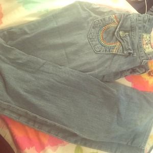 Hi rise boot cut true religion jeans rainbow