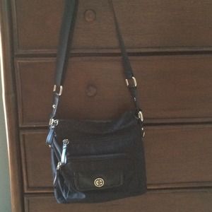 Black nylon handbag