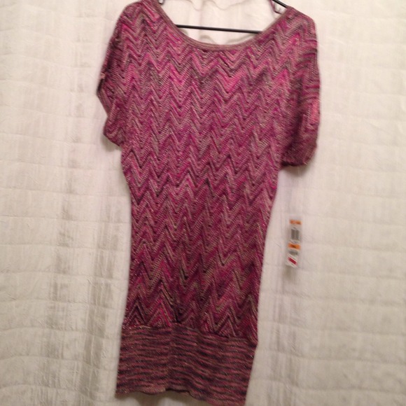 Shimmery Berry and Gold Top or short dress