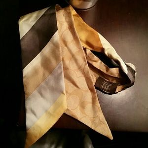 Coach small silk scarf/purse tie