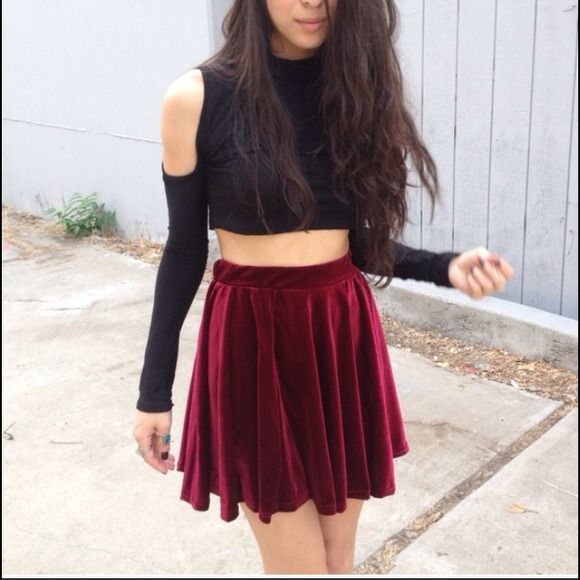 Merlot velvety skater skirt - Picture 4 of 4