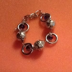 Purple and silver bracelet