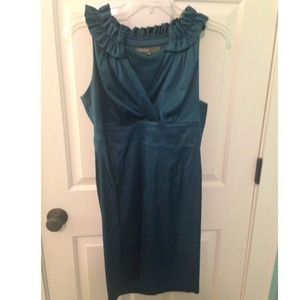 Blue silk dress