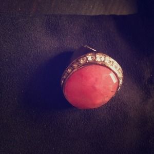 Rose crystal cocktail ring