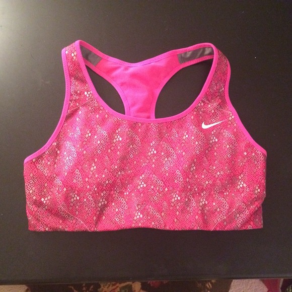 Pink multicolor Nike sports bra
