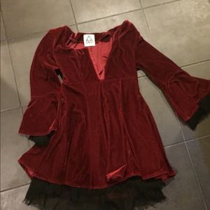 Unif velvet maroon dress