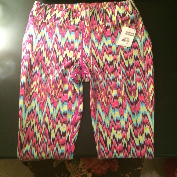 Multicolored Reebok athletic leggings