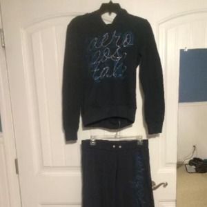 Blue aeropostale hoodie and sweatpants set. Size M
