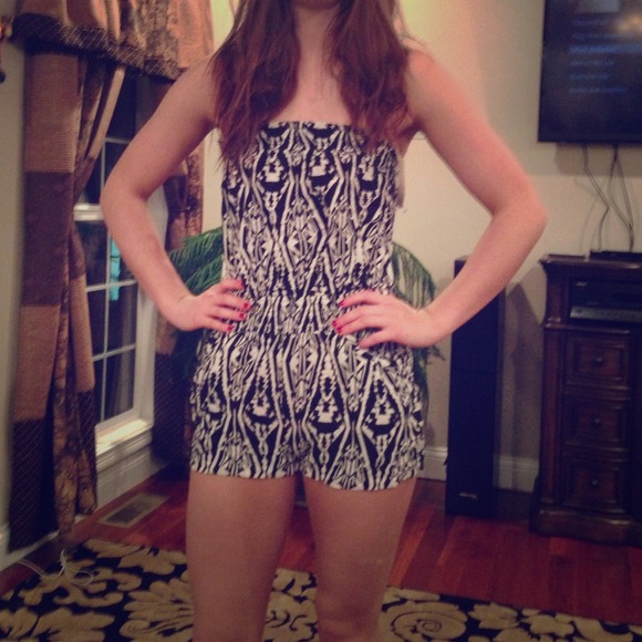 Black and white romper