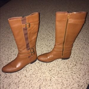Cognac leather boots