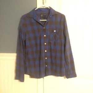 Blue and Black American Eagle Button Down