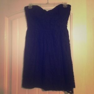 Black Lace strapless dress