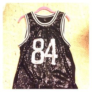 Sequin black and sliver jersey