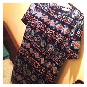 Navy printed shift dress!