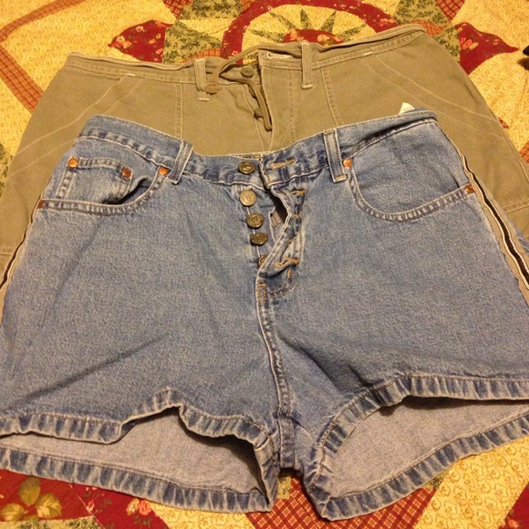 Lot of two shorts one cargo one denim
