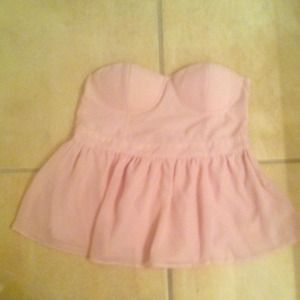 Sheer Pink ballerina peplum top