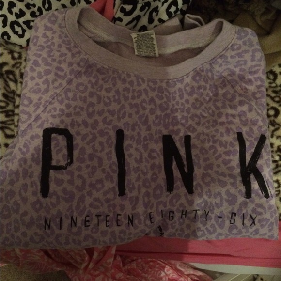 Purple Cheetah PINK Sweatshirt Long Sleeve