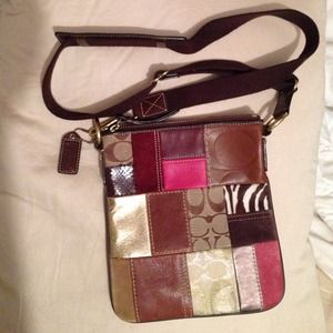 Coach patchwork cross body purse