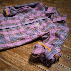 Like New Superdry Purple Plaid Button Down Shirt