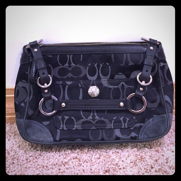 Coach black optic C handbag