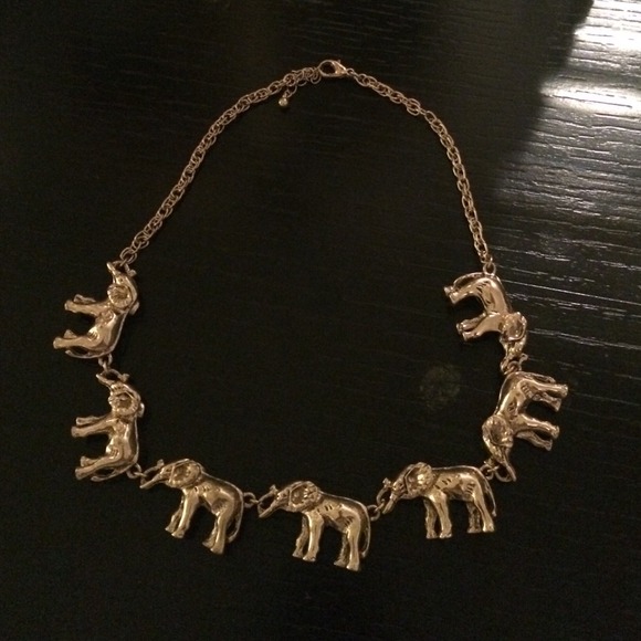 Gold elephant necklace