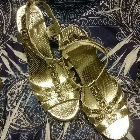 Shiny silver shoes