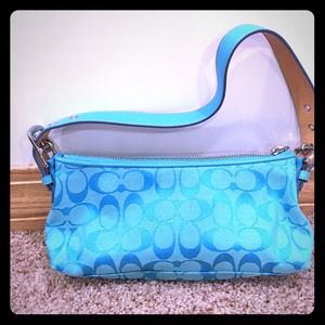 Coach mini blue bag