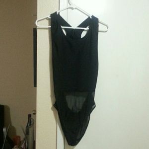 Black body suit with open back