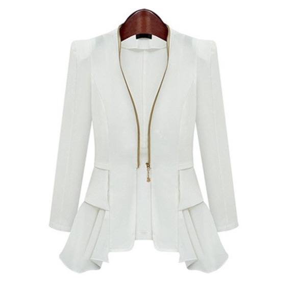 Jackets & Blazers - White Flared Blazer
