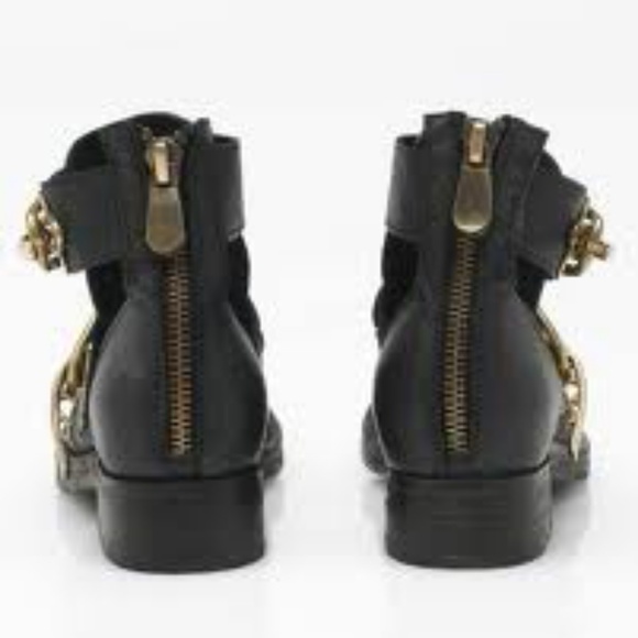[Jeffrey Campbell] roscoe biker boot black gold 6 - Picture 2 of 3