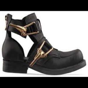 [Jeffrey Campbell] roscoe biker boot black gold 6