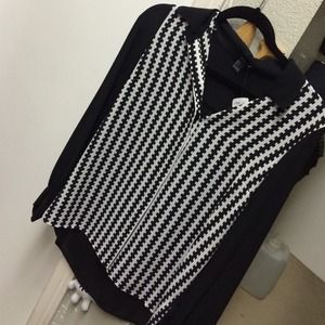 Chiffon top, black and white.