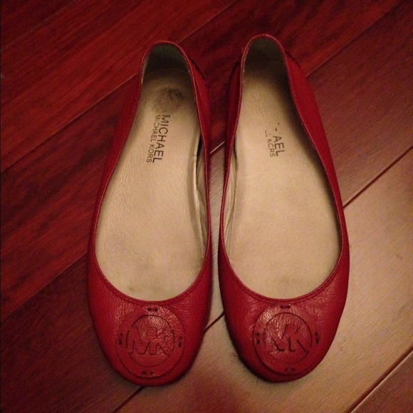 SOLD Michael Kors Red Fulton Logo Flats