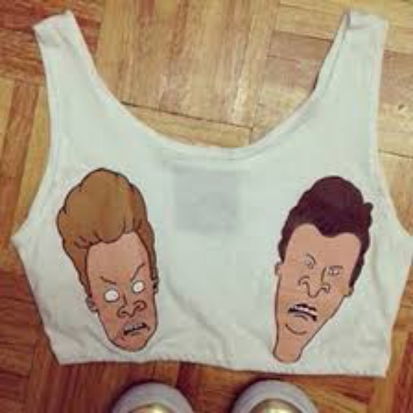 #iso# Bevis and butthead boob top o-mighty white - Picture 2 of 3