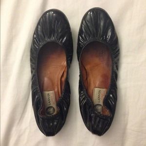SOLD Lanvin Black Patent Leather Ballet Flats