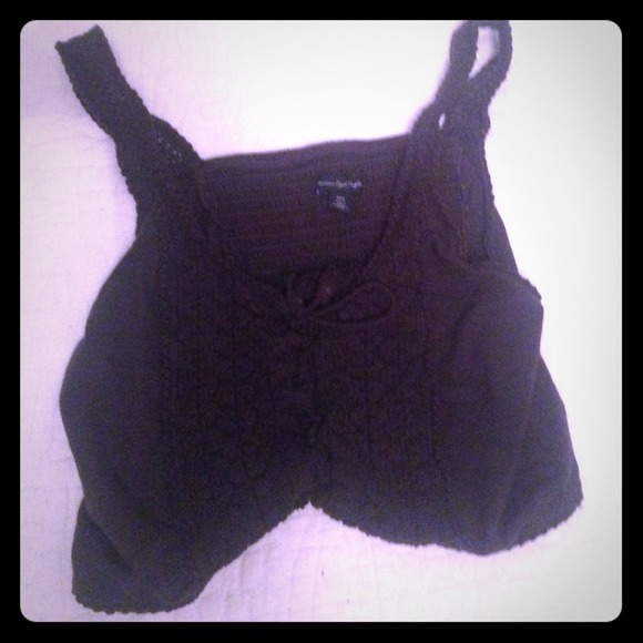 American Eagle Crop Top Lace Up