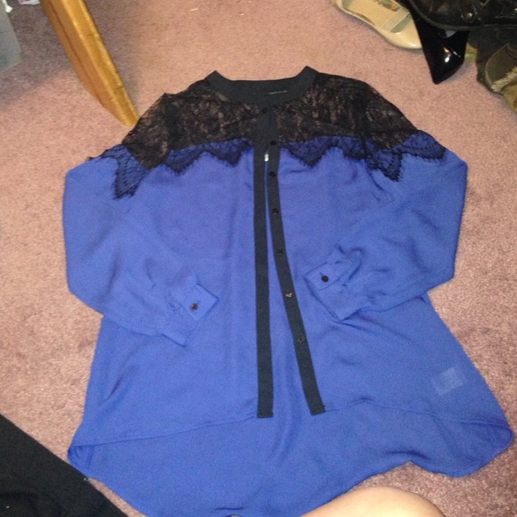 LC Lauren Conrad royal blue shirt.