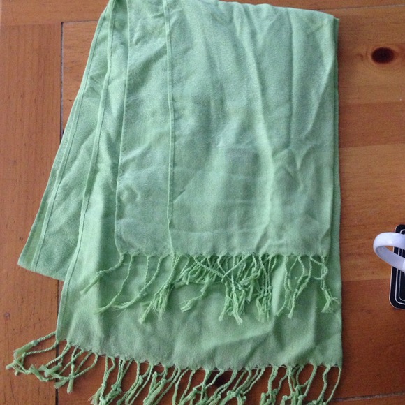 Lime green long scarf
