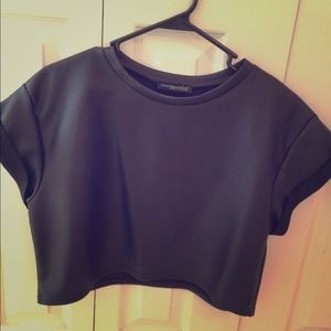 Missguided Faux leather crop top