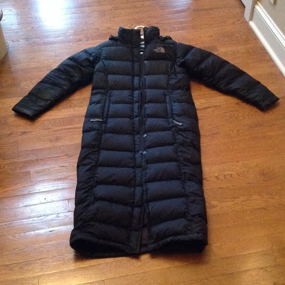 Long black North Face coat size XS
