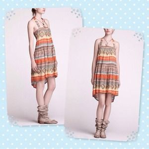 Anthropologie Topock Halter Dress
