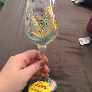Lolita "Social Butterfly" wine glass. NWT.