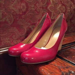 Red Patent Leather Wedges