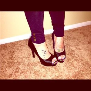 Too Fast brand spiked glittery heels - 9