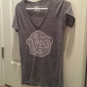 Gray Vans V neck Tee